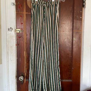 green and white stripes pants